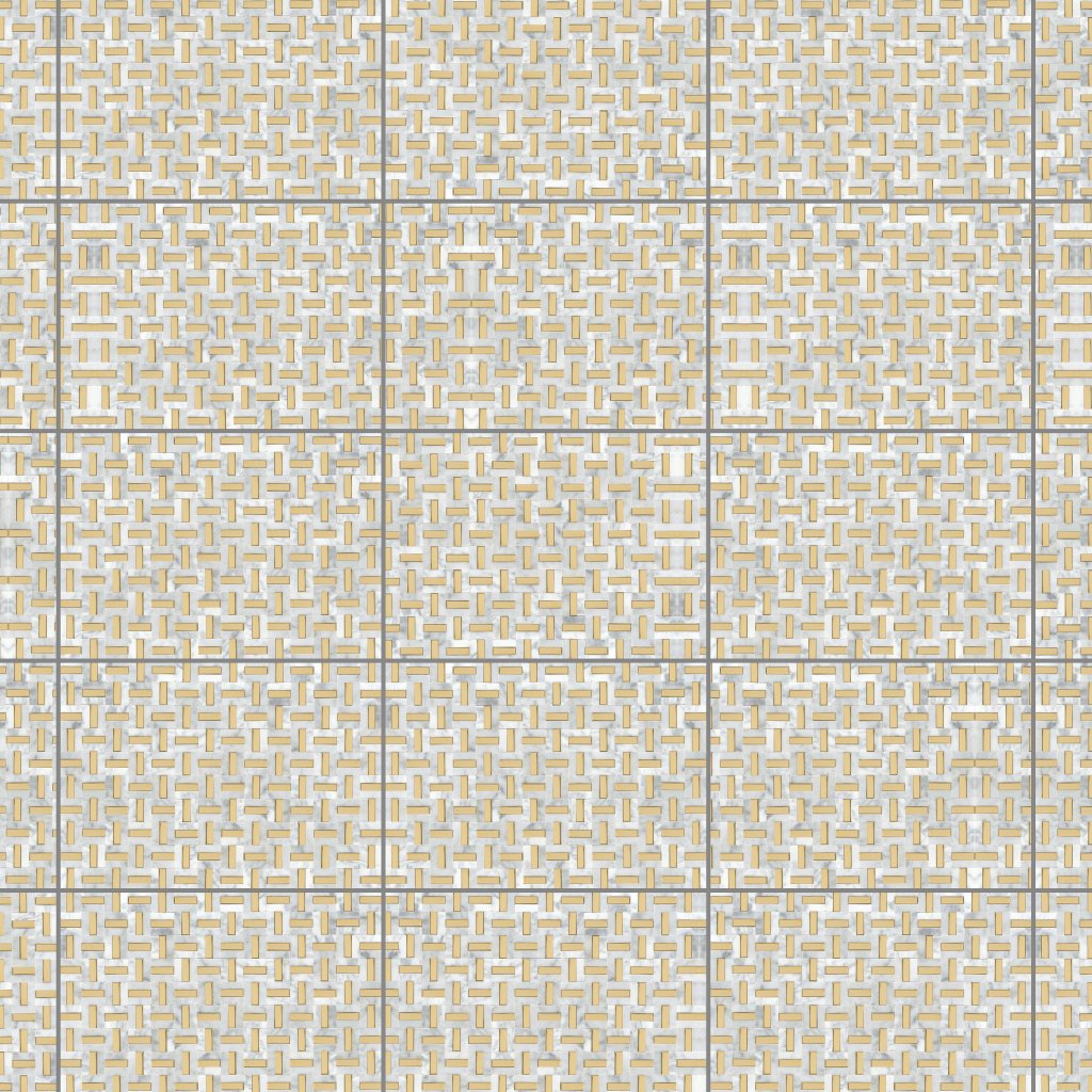 Emser Tile LINK HONED PATTERN MOSAIC -MAR - White/Gold