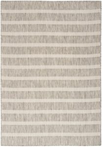 Nourison Positano POS03 7' x 10' Grey Ivory Modern Rug -