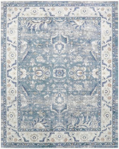 Nourison Home Nourison Astra Machine Washable ASW20 2' x 6' Blue Vintage Indoor Rug - 9' x 12'