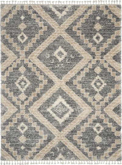 Nourison Home Nourison Scandinavian Shag SCN02 7'10" x 10'6" Grey Ivory Shag Indoor Rug - 7'10" x 10'6"