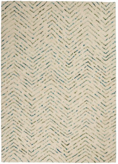 Nourison Home Nourison Vail VAI02 5'3" x 7'3" Ivory Green Modern Indoor Rug - 5'3" x 7'3"