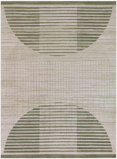 Nourison Home Nourison Astra Machine Washable ASW03 4' x 6' Ivory Olive Mid-Century Modern Indoor Rug - 4' x 6'