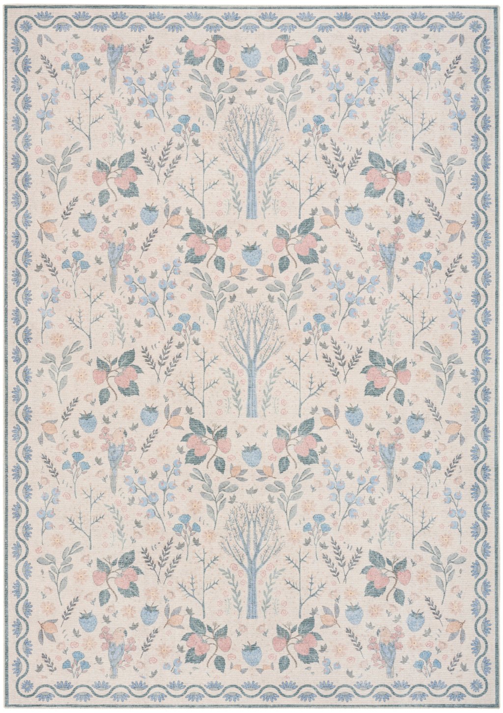 Nourison Home Nourison Botanical Washables BOT04 4' x 6' Ivory Multicolor Modern Indoor Rug
