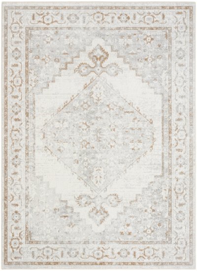 Nourison Home Nourison Astra Machine Washable ASW11 2'2" x 8' Grey Vintage Indoor Rug - 5'3" x 7'