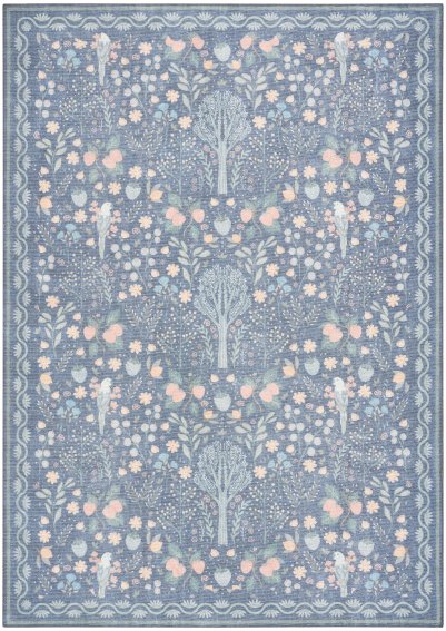 Nourison Home Nourison Botanical Washables BOT04 7'6" x 9'10" Blue Multicolor Modern Indoor Rug - 5' x 7'
