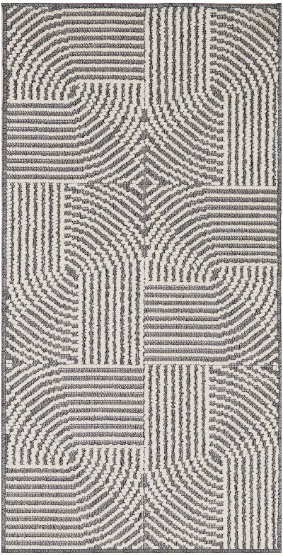 Nourison Home Nourison Textured Home TXH02 3'11" x 5'11" Charcoal Ivory Modern Indoor Rug - 2'2" x 3'9"
