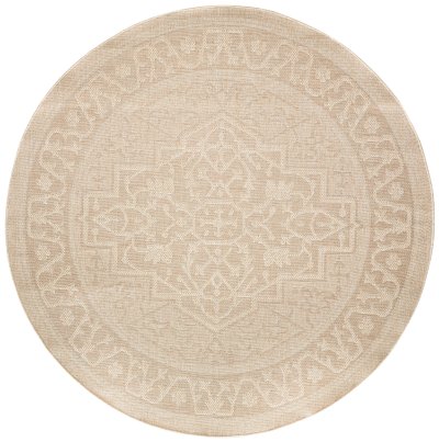 Nourison Home Nourison Tulum TLM05 3' x 5' Cream Outdoor Rug - 8' Round