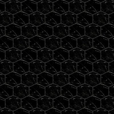Marble Systems Black Honed Hexagon Waterjet Marble Tile 8x8 - Black - 8" x 8" x 3/8"