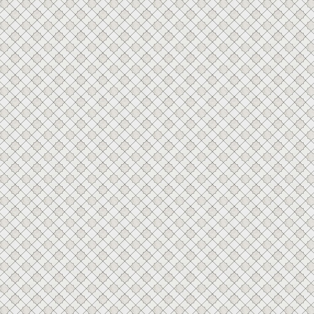 Qualis Ceramica Chelsea Collection Star & Square White & Beige Mix Marble