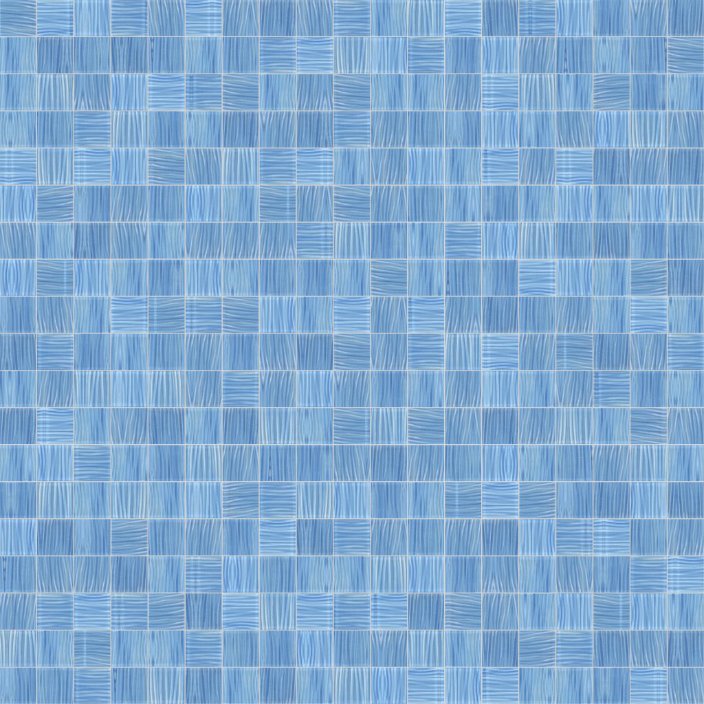 Qualis Ceramica Riviera Tileworks Chelsea 3"x3" Glass Pool Striped Light Blue Mosaic