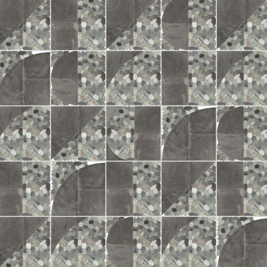 Daltile Pebble Oasis Coastal, Art Deco Pebble, Honed - Coastal