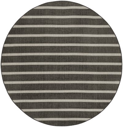 Nourison Home Nourison Positano POS03 4' x 6' Black Ivory Modern Rug - 8' Round