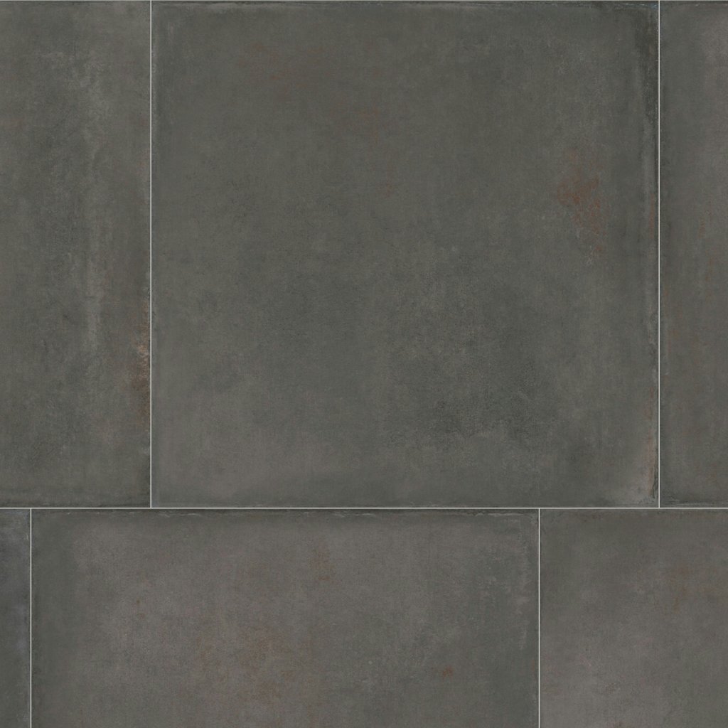 Qualis Ceramica Charleston Palms Steel 40X40F - Dark Grey