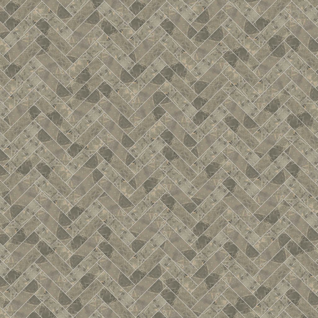 Qualis Ceramica Velutto Ash 1.25x4 Herringbone Mosaic