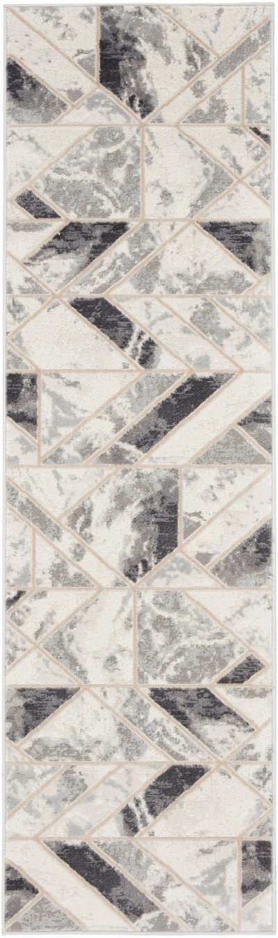 Nourison Home Nourison Elation ETN11 2' x 3' Ivory Grey Modern Indoor Rug - 2'3" x 7'6"