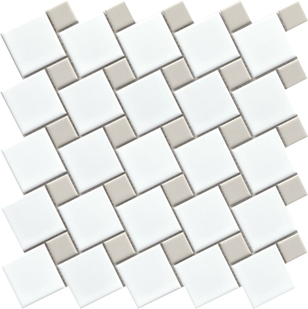 Emser Tile SPIN DOT MOSAIC -POR - White/Fawn