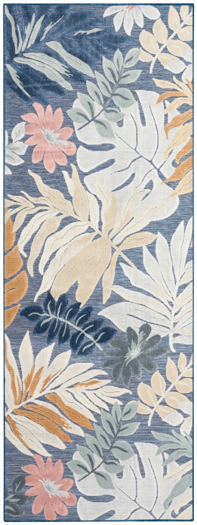 Nourison Home Nourison Suncoast SNC02 2' x 6' Denim Multicolor Tropical Rug - 2' x 6'