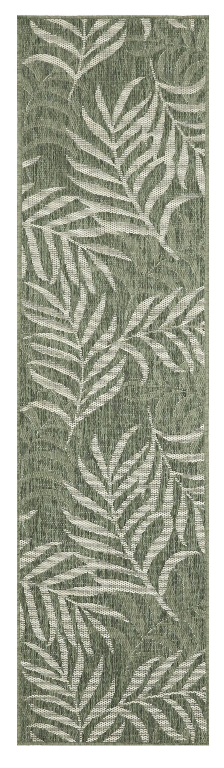 Nourison Home Nourison Garden Oasis GOA01 2' x 8' Green Ivory Tropical Rug