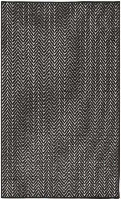 Nourison Home Nourison Horizon Indoor/Outdoor HOZ02 5' x Round Black Modern Rug - 2' x 3'