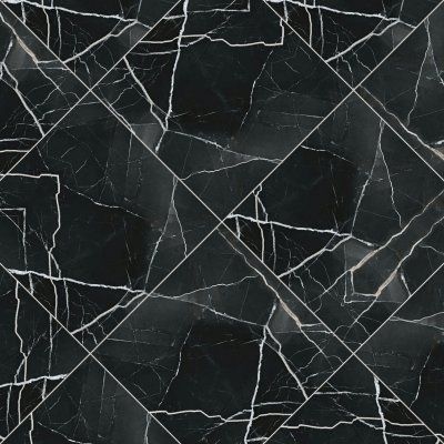 Qualis Ceramica Royal Stoneworks 24X24 Regal Black Vein Vintage - Herringbone
