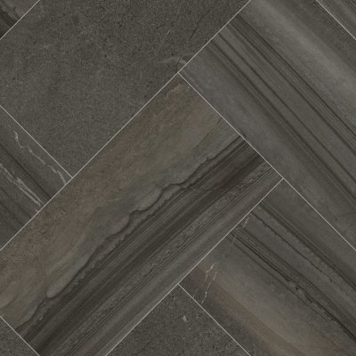 Qualis Ceramica Rhythm Rock Dark 24X48F - Herringbone
