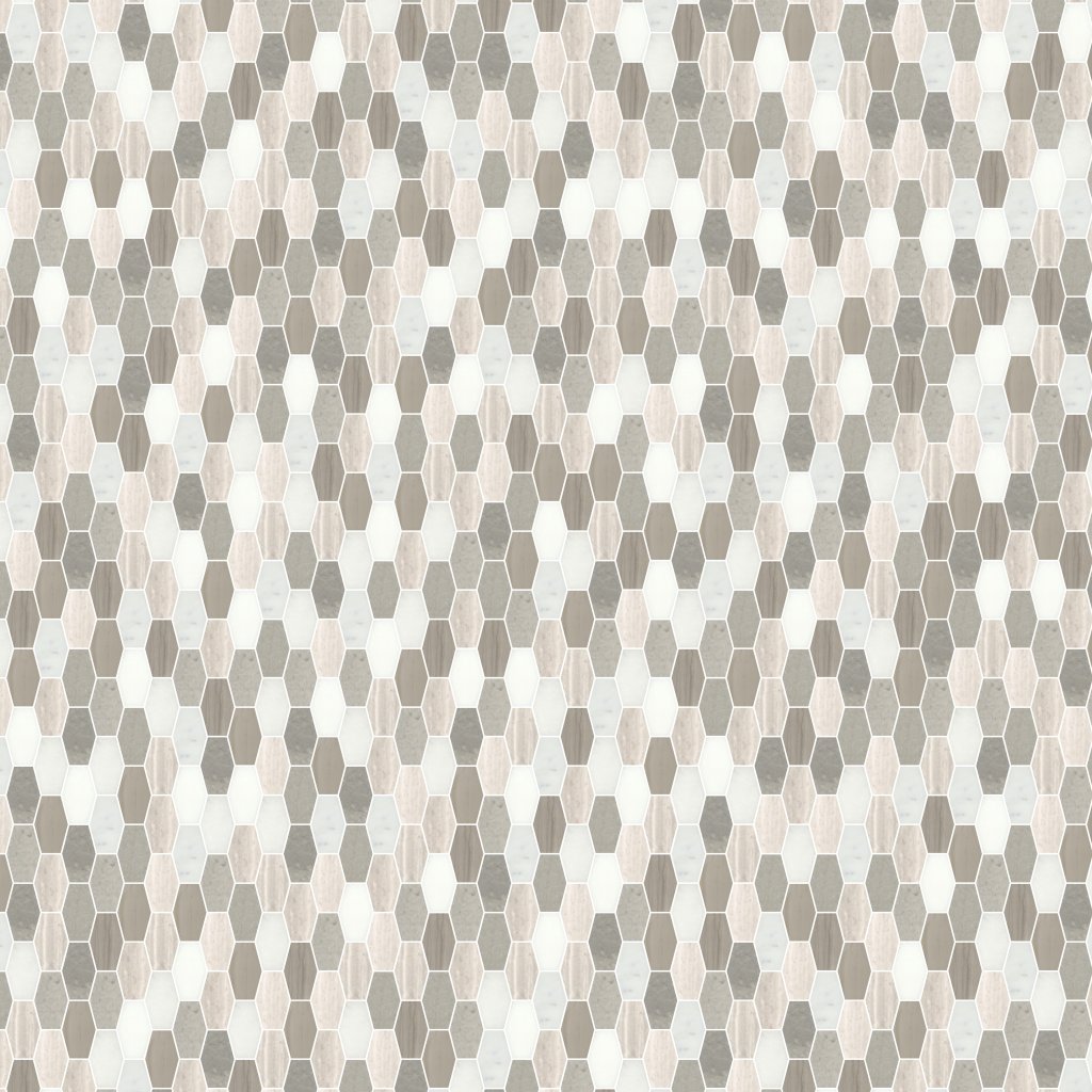 MSI Bellagio Blend Hexagon Mosaic Tile - Elongated