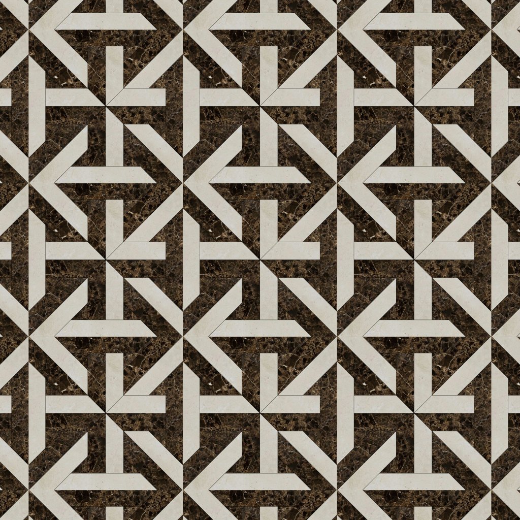 Marble Systems Crema Marfil&emperador Dark Polished Rubicon Marble Mosaic 17x17 - Crema Marfil&emperador Dark