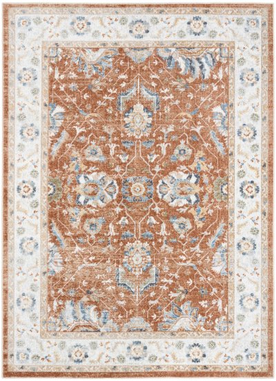 Nourison Home Nourison Astra Machine Washable ASW20 5'3" x 7' Rust Ivory Vintage Indoor Rug - 4' x 6'