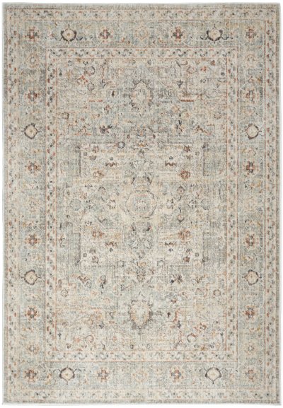 Nourison Home Nourison Oushak Home OUS02 4' x Round Light Grey Vintage Indoor Rug - 4'1" x 5'11"
