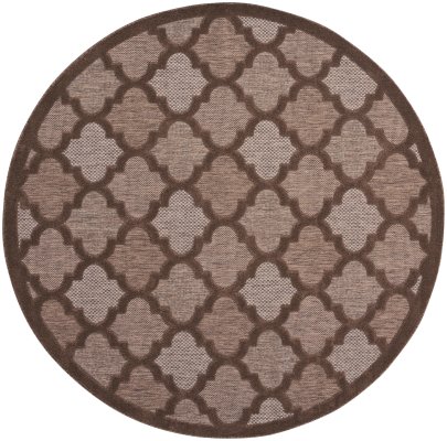 Nourison Home Nourison Easy Care NES01 6' x Round Brown Modern Rug - 6' Round