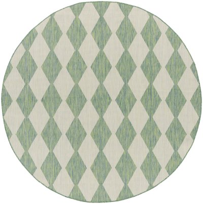 Nourison Home Nourison Positano POS04 7' x 10' Blue Green Modern Rug - 8' Round