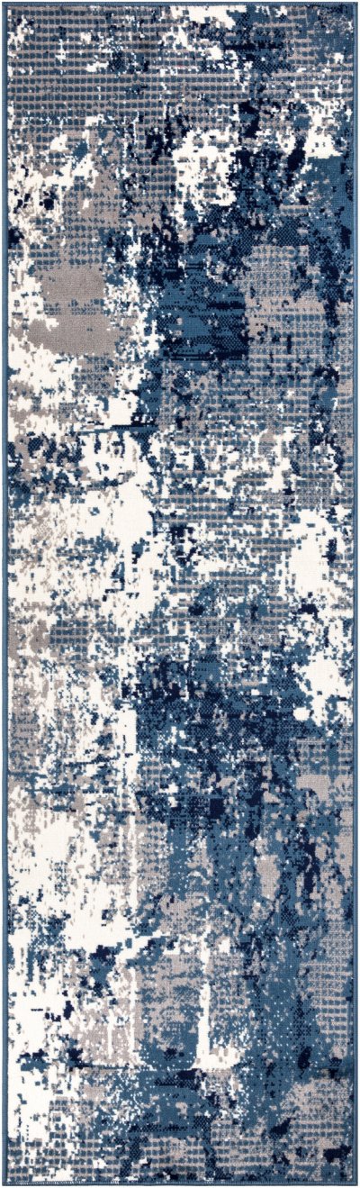 Nourison Home Nourison Grafix GRF38 3' x 5' Navy Blue Modern Indoor Rug - 2'3" x 10'