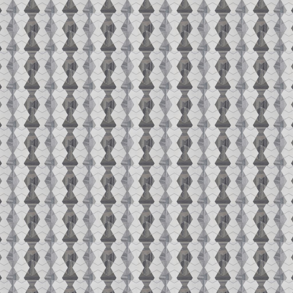 Marble Systems Snow White, Skyline Multi Finish Cravat Marble Mosaic 4 3/4x7 15/32 - Snow White, Skyline