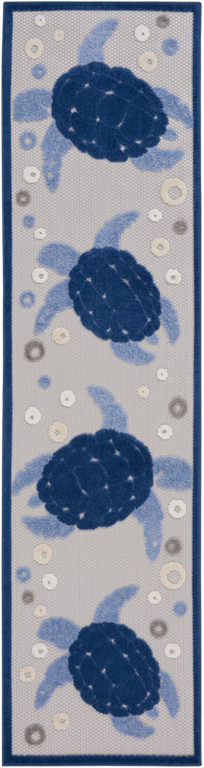 Nourison Home Nourison Aloha ALH27 5'3" x 7'5" Navy Blue Coastal, Nautical & Beach Rug - 2' x 6'