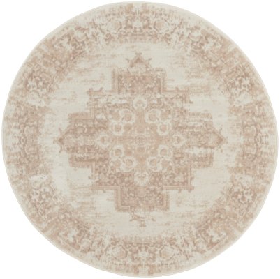 Nourison Home Nourison Grafix GRF14 3' x 5' Ivory Beige Vintage Indoor Rug - 4' Round