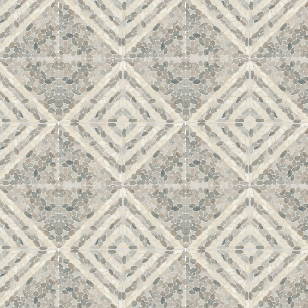 Daltile Pebble Oasis Coal, Striped Pebble, Tumbled - Coal