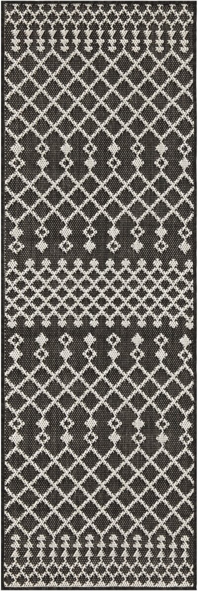 Nourison Home Nourison Selerno SLR02 2' x 6' Black Modern Rug - 2' x 6'