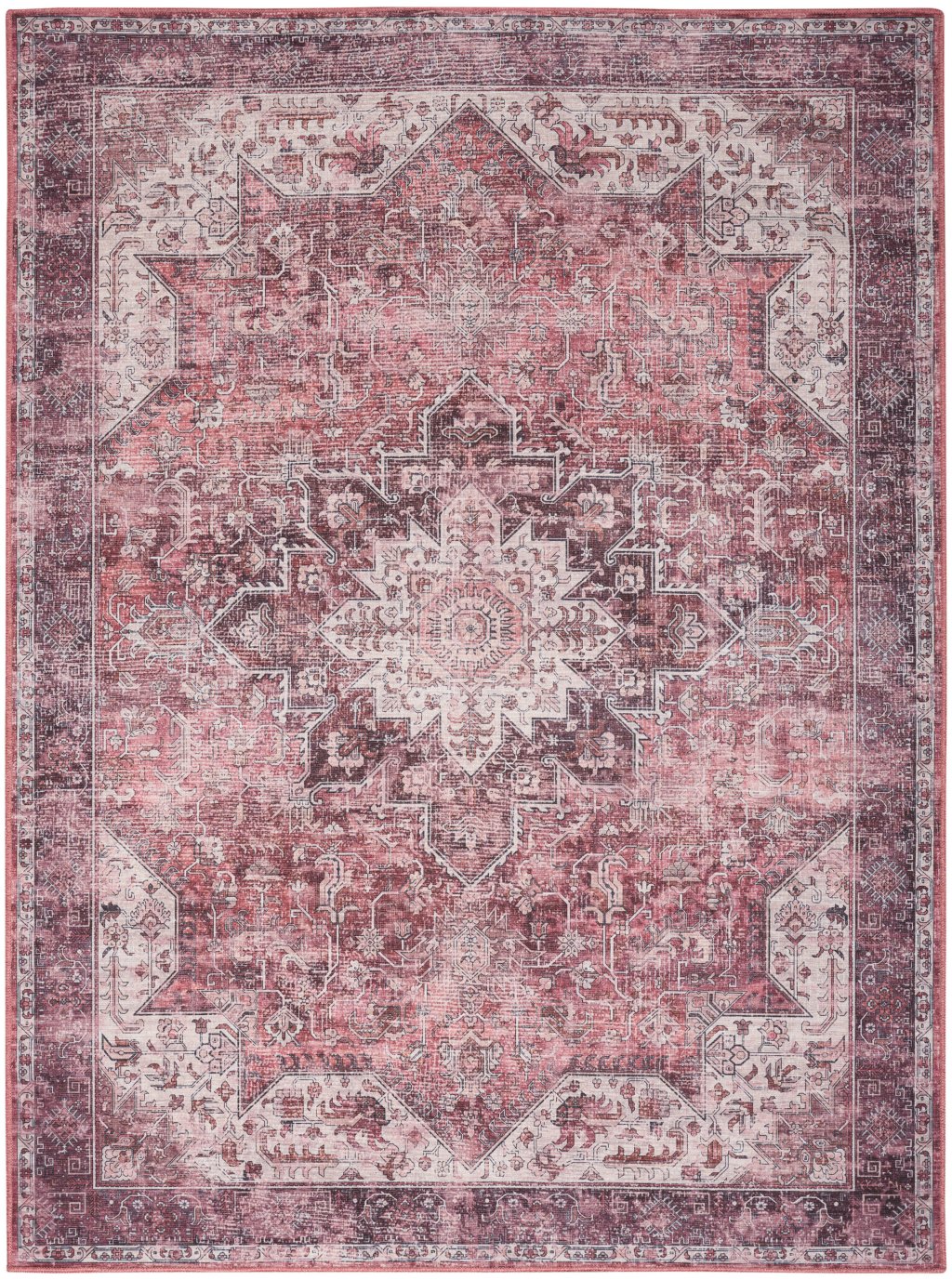 Nourison Home Nourison Nourison Washables NWB15 5'2" x 7' Red Vintage Indoor Rug