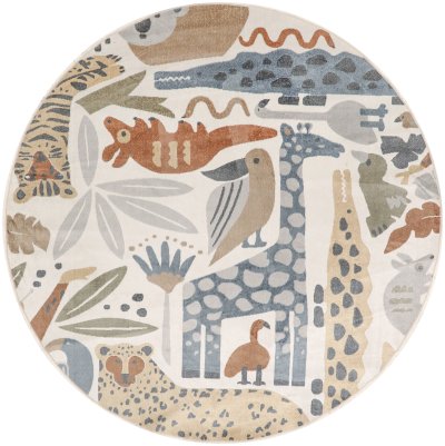 Nourison Home Nourison Astra Machine Washable ASW01 7'10" x 10' Ivory Kids Indoor Rug - 7'10" Round