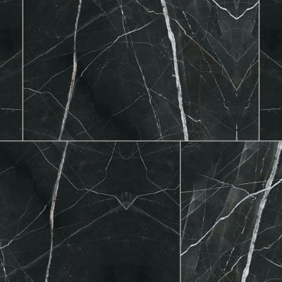 Qualis Ceramica Royal Stoneworks 48X48 Regal Black Vein Honed - Alternating 1/3