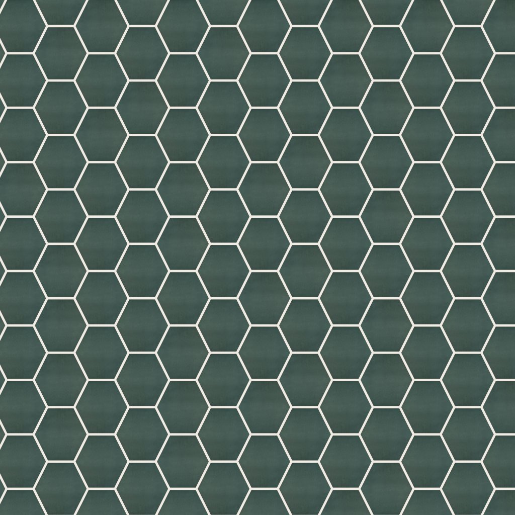 Qualis Ceramica Chateau Brilliant Emerald Glossy 6" Hexagon - Green