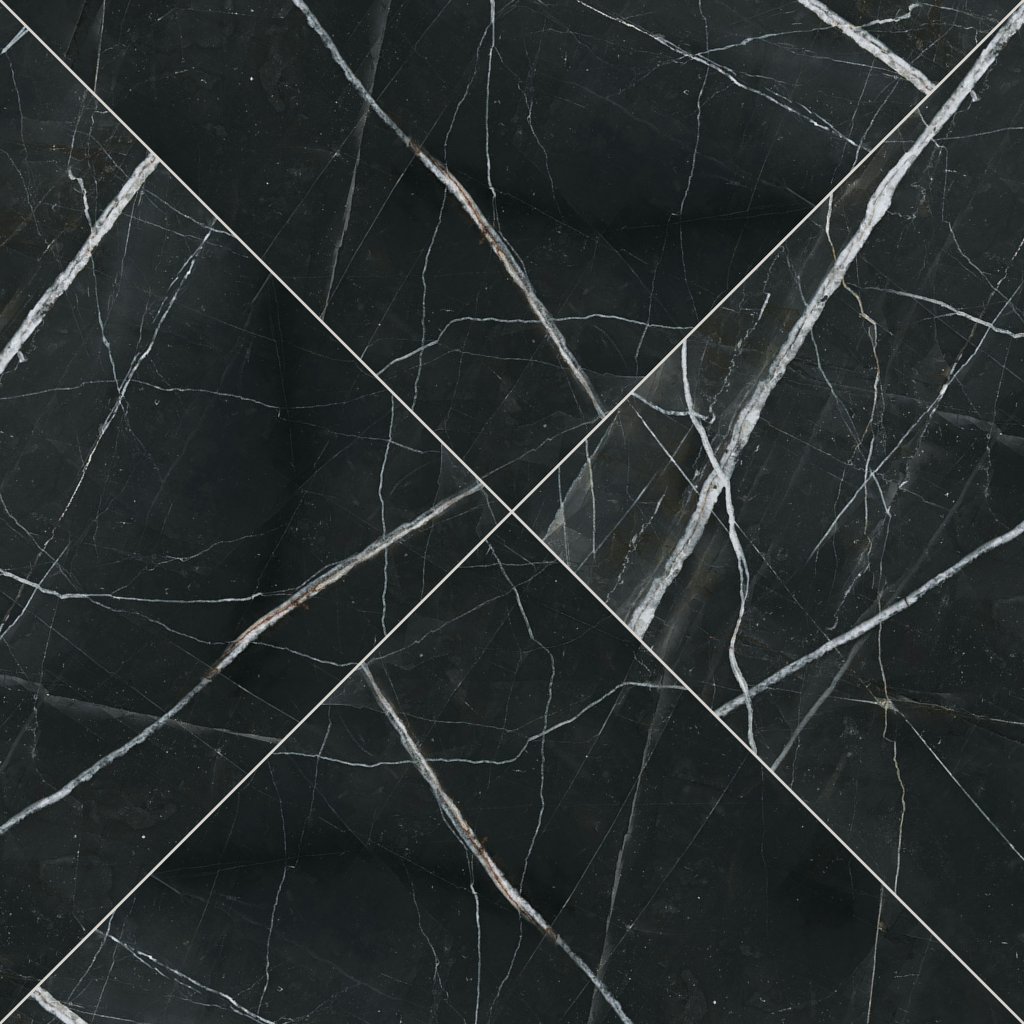 Qualis Ceramica Royal Stoneworks 48X48 Regal Black Vein Honed
