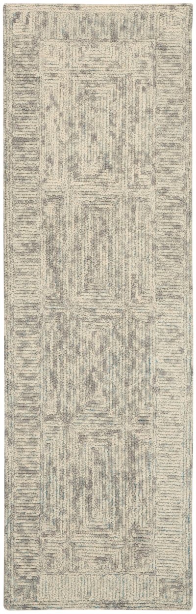 Nourison Home Nourison Vail VAI04 8'3" x 11'6" Ivory Grey Teal Modern Indoor Rug - 2'3" x 7'6"