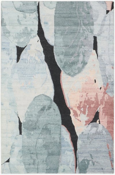 Nourison Home Nourison Silk Shadows SHA25 7'9" x 9'9" Blue Pink Modern Indoor Rug - 3'9" x 5'9"
