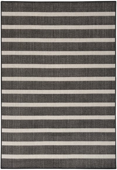 Nourison Home Nourison Positano POS03 4' x 6' Black Ivory Modern Rug - 7' x 10'