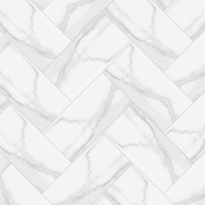 Qualis Ceramica Plata 12x24 Statuario Brina Matte - Herringbone
