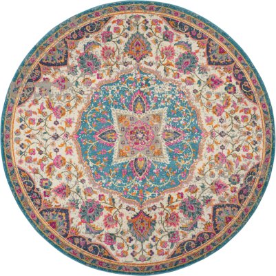 Nourison Home Nourison Passion PSN22 8' x 10' Ivory Multicolor Transitional Indoor Rug - 8' Round