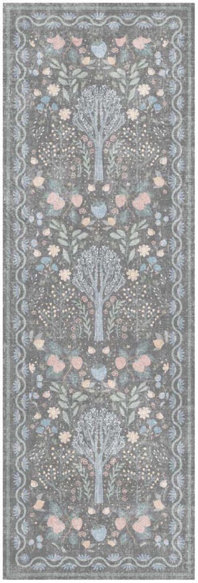 Nourison Home Nourison Botanical Washables BOT04 5' x 7' Charcoal Multicolor Modern Indoor Rug - 2' x 6'
