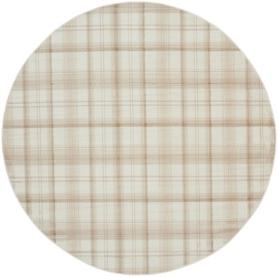 Nourison Home Nourison Grafix GRF03 2' x 6' Ivory Beige Farmhouse Indoor Rug - 8' Round