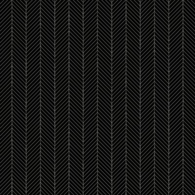 Marble Systems Black Glossy Chevron Ceramic Tile 2x6 - Black - 2" x 6" x 3/8"